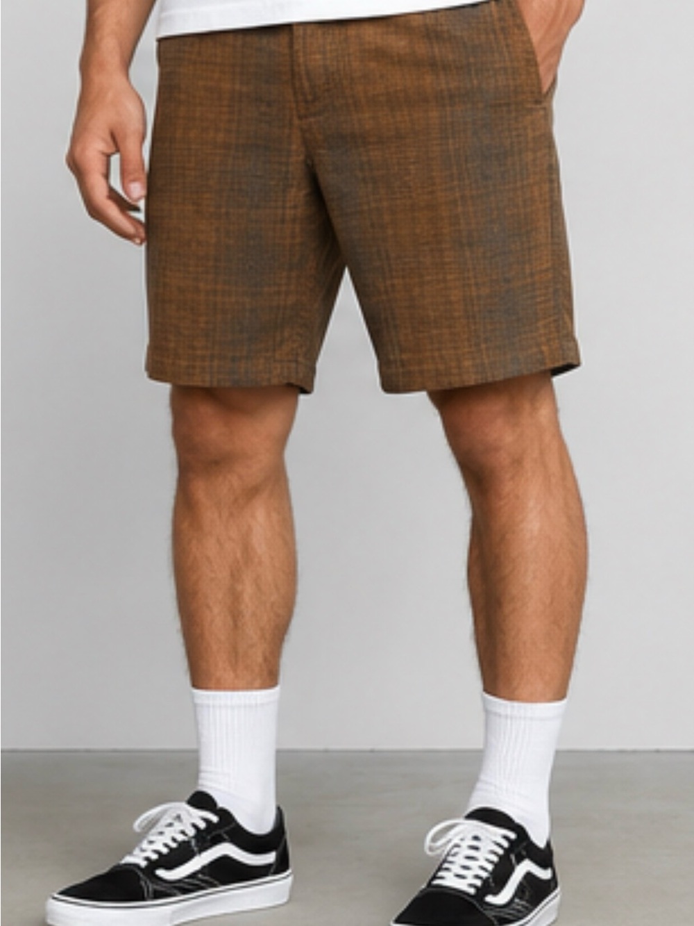 Brixton Choice Standard Fit Brown Plaid Shorts Men’s Size 33